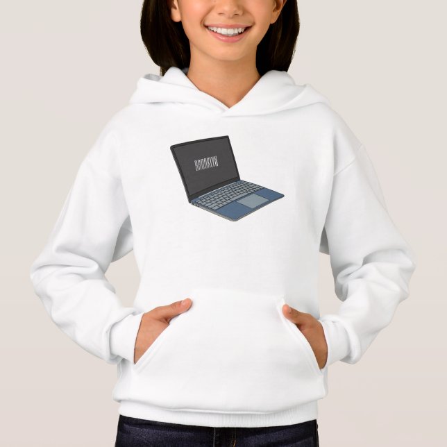 illustration av tecknaden till den bärbara datorn t shirt (Framsida)