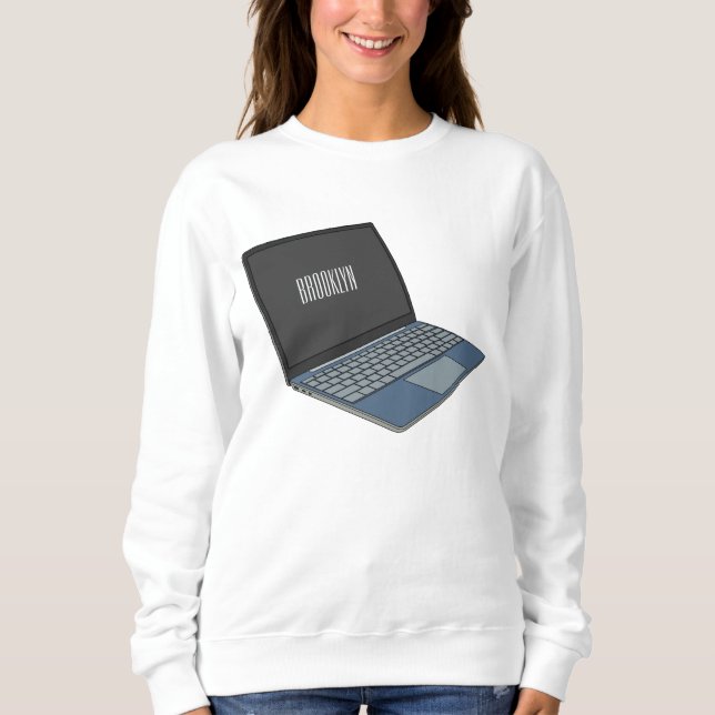 illustration av tecknaden till den bärbara datorn t shirt (Framsida)