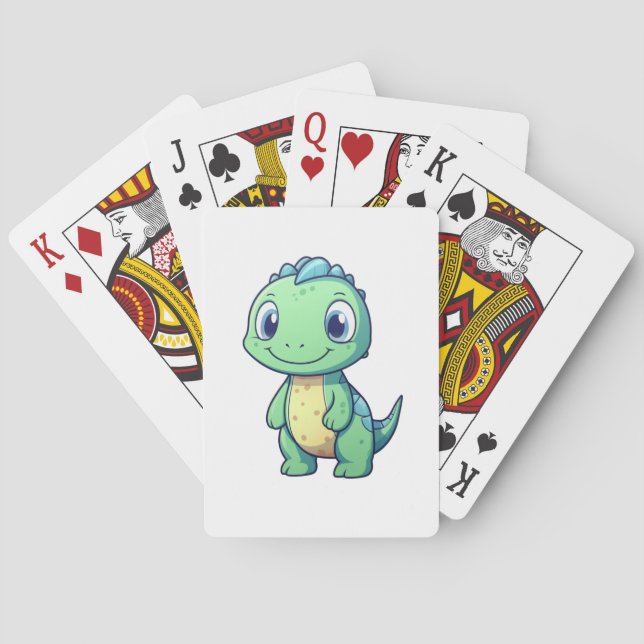 illustration av tecknadens dinosaurier casinokort (Baksidan)