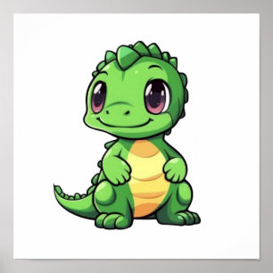 illustration av tecknadens dinosaurier poster