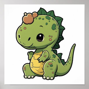 illustration av tecknadens dinosaurier poster