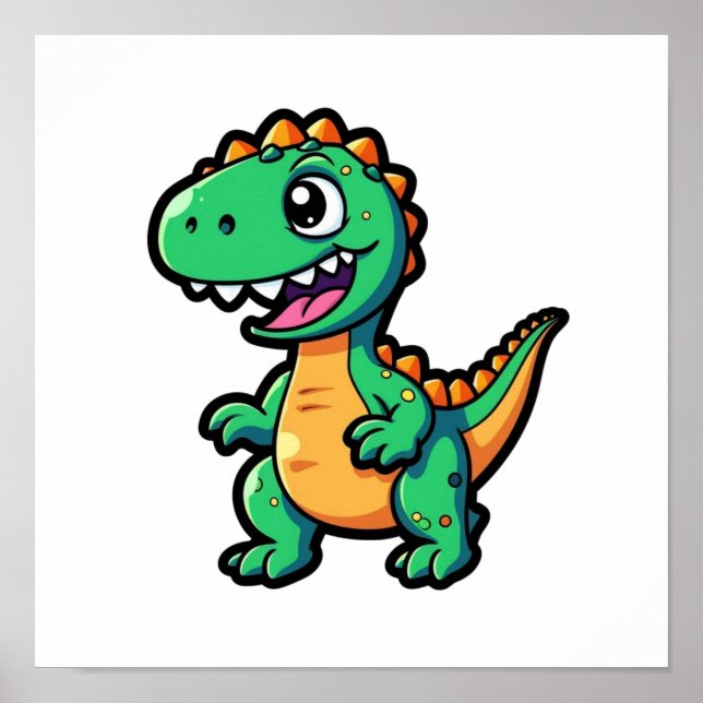 illustration av tecknadens dinosaurier poster (Framsidan)