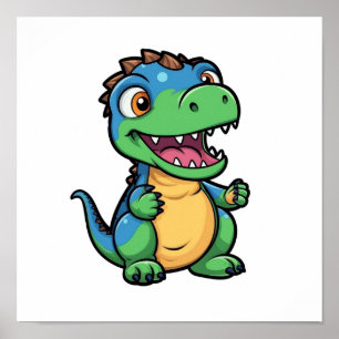 illustration av tecknadens dinosaurier poster