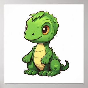 illustration av tecknadens dinosaurier poster