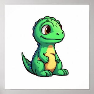 illustration av tecknadens dinosaurier poster