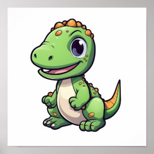 illustration av tecknadens dinosaurier poster
