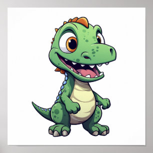 illustration av tecknadens dinosaurier poster