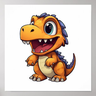 illustration av tecknadens dinosaurier poster