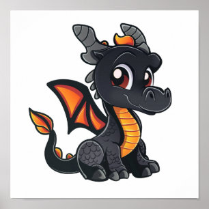 illustration av tecknadens dragon poster