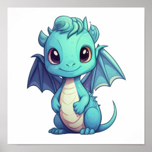 illustration av tecknadens dragon poster