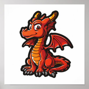 illustration av tecknadens dragon poster