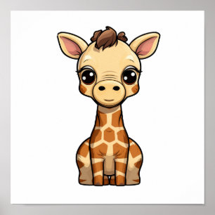 illustration av tecknadens giraff poster