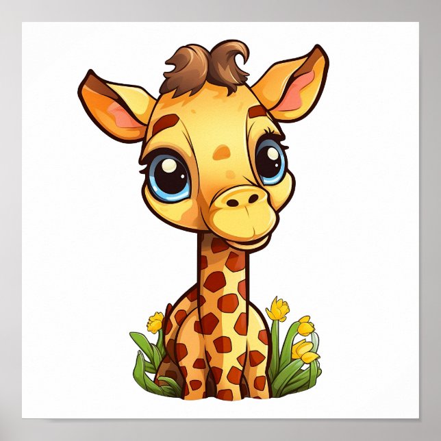 illustration av tecknadens giraff poster (Framsidan)