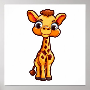 illustration av tecknadens giraff poster