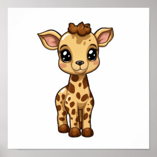 illustration av tecknadens giraff poster