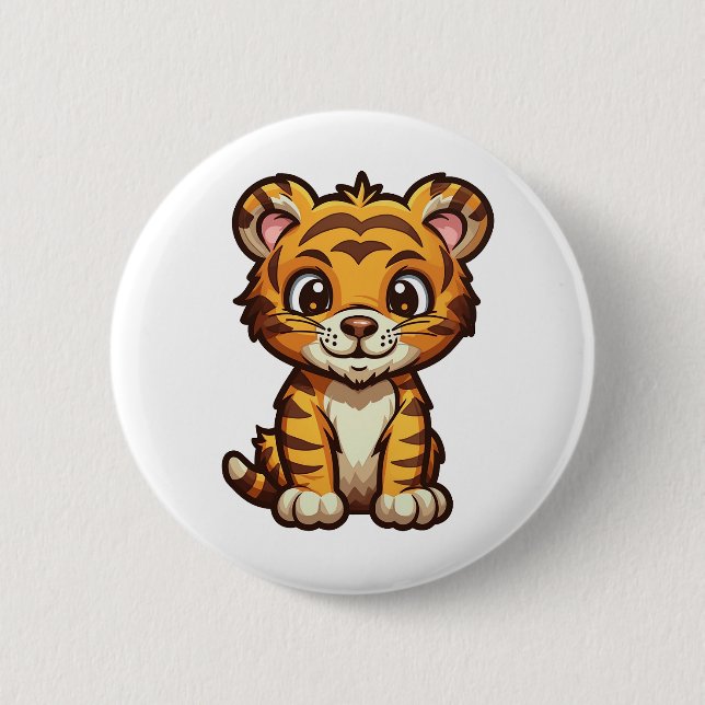 illustration av tecknadens tiger knapp (Framsida)