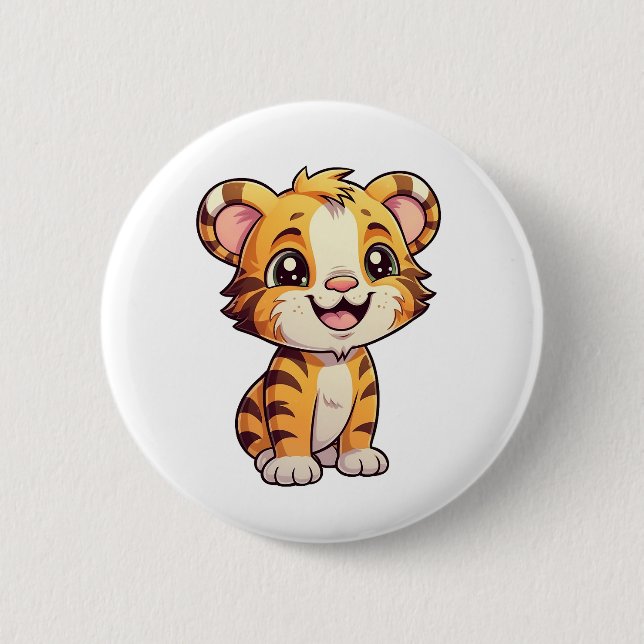 illustration av tecknadens tiger knapp (Framsida)
