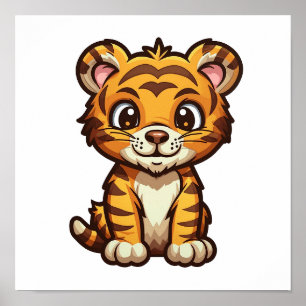 illustration av tecknadens tiger poster