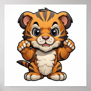 illustration av tecknadens tiger poster