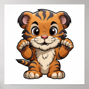 illustration av tecknadens tiger poster