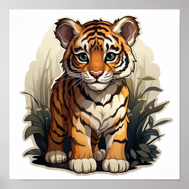 illustration av tecknadens tiger poster (Framsidan)