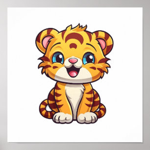 illustration av tecknadens tiger poster
