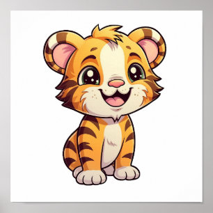 illustration av tecknadens tiger poster