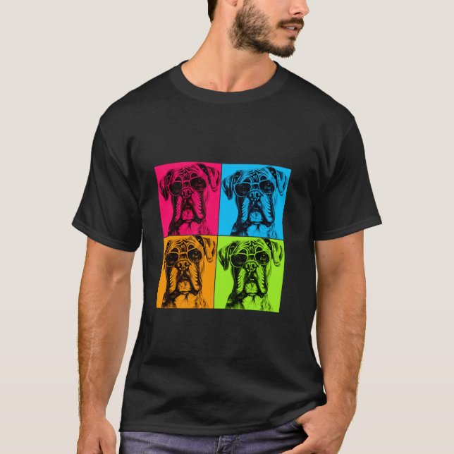 Illustration av teckningsutkast för Boxer Hund fär T Shirt (Framsida)