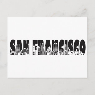 Illustration av textkontur i San Francisco Vykort