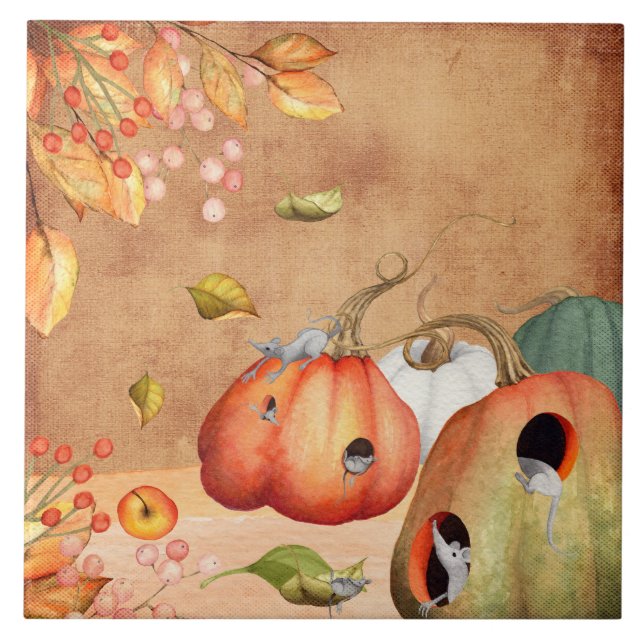 Illustration av Thanksgiving för möss Kakelplatta (Framsidan)