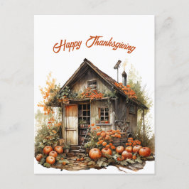Illustration av thanksgiving Rustic Shed Helg Vykort