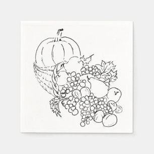Illustration av Thanksgivingen för höstskörd Pappersservett