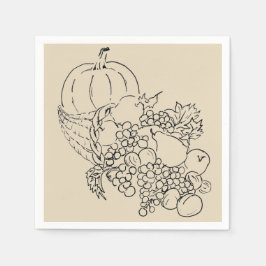 Illustration av Thanksgivingen för höstskörd Pappersservett