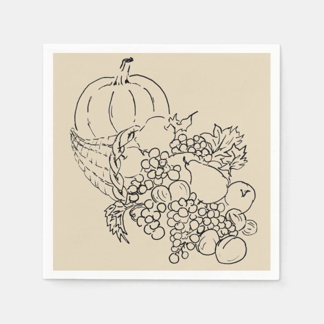 Illustration av Thanksgivingen för höstskörd Pappersservett (Framsidan)