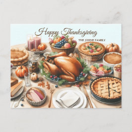 Illustration av Thanksgivingen Vattenfärg Helg Vykort
