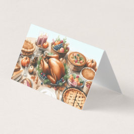 Illustration av Thanksgivingen Vattenfärg Kort