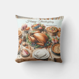 Illustration av Thanksgivingen Vattenfärg Kudde