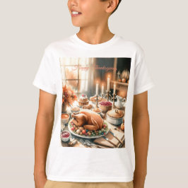 Illustration av Thanksgivingen Vattenfärg T Shirt