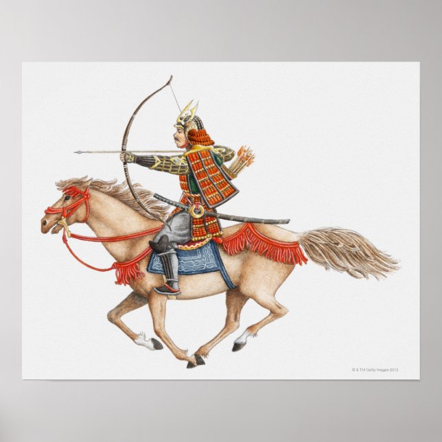 Illustration av tidigt Samurai-krigare på Poster (Framsidan)