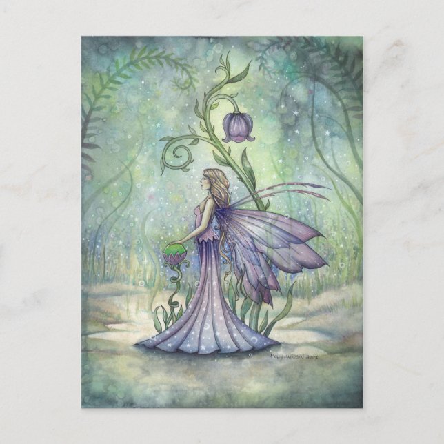 Illustration av tidigt Vår Fairy Watercolor Art Vykort (Framsida)