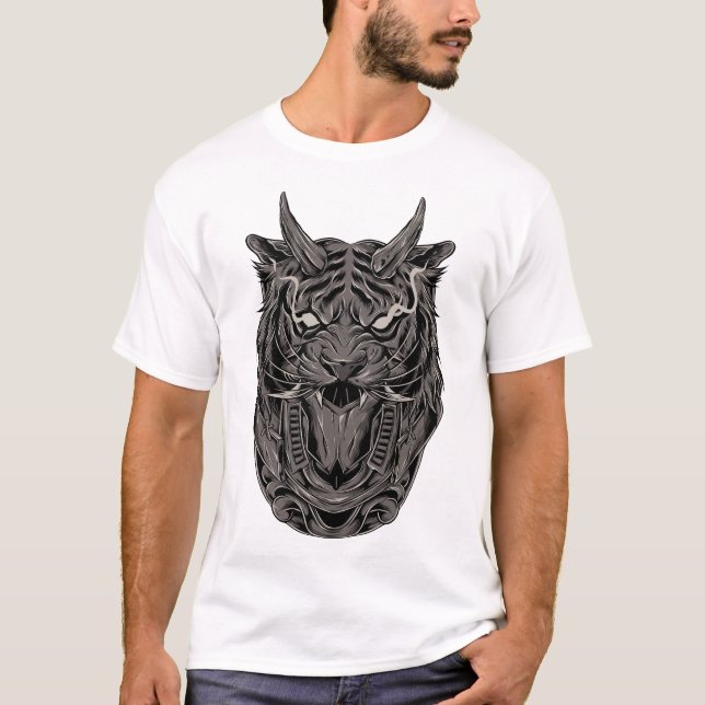 illustration av tiger-robot-XEXS T Shirt (Framsida)