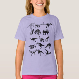 Illustration av tilldelade dinosaurier t-shirt