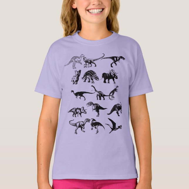Illustration av tilldelade dinosaurier t-shirt (Framsida)