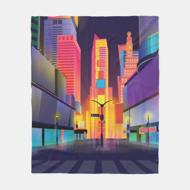 illustration av Times Square, New York Fleecefilt (Framsidan)