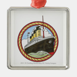 Illustration av Titanic Julgransprydnad Metall