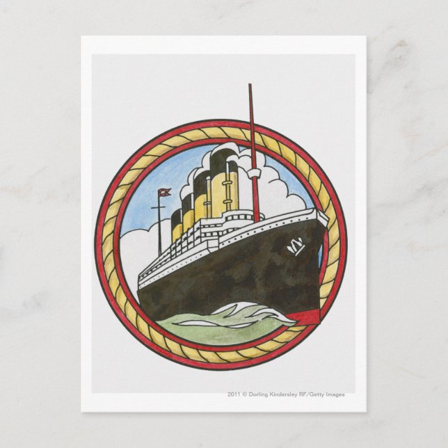 Illustration av Titanic Vykort (Framsida)