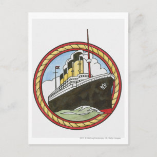 Illustration av Titanic Vykort