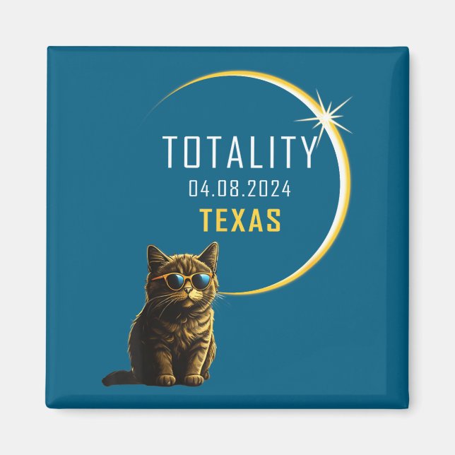 Illustration av total solförmörkelse i Texas med k Magnet (Framsidan)