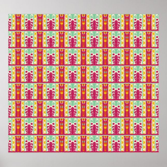 Illustration av traditionell textildesign i Indien Poster (Framsidan)