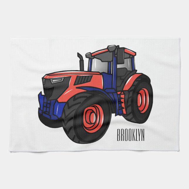 illustration av traktorns tecknad kökshandduk (Horisontell)